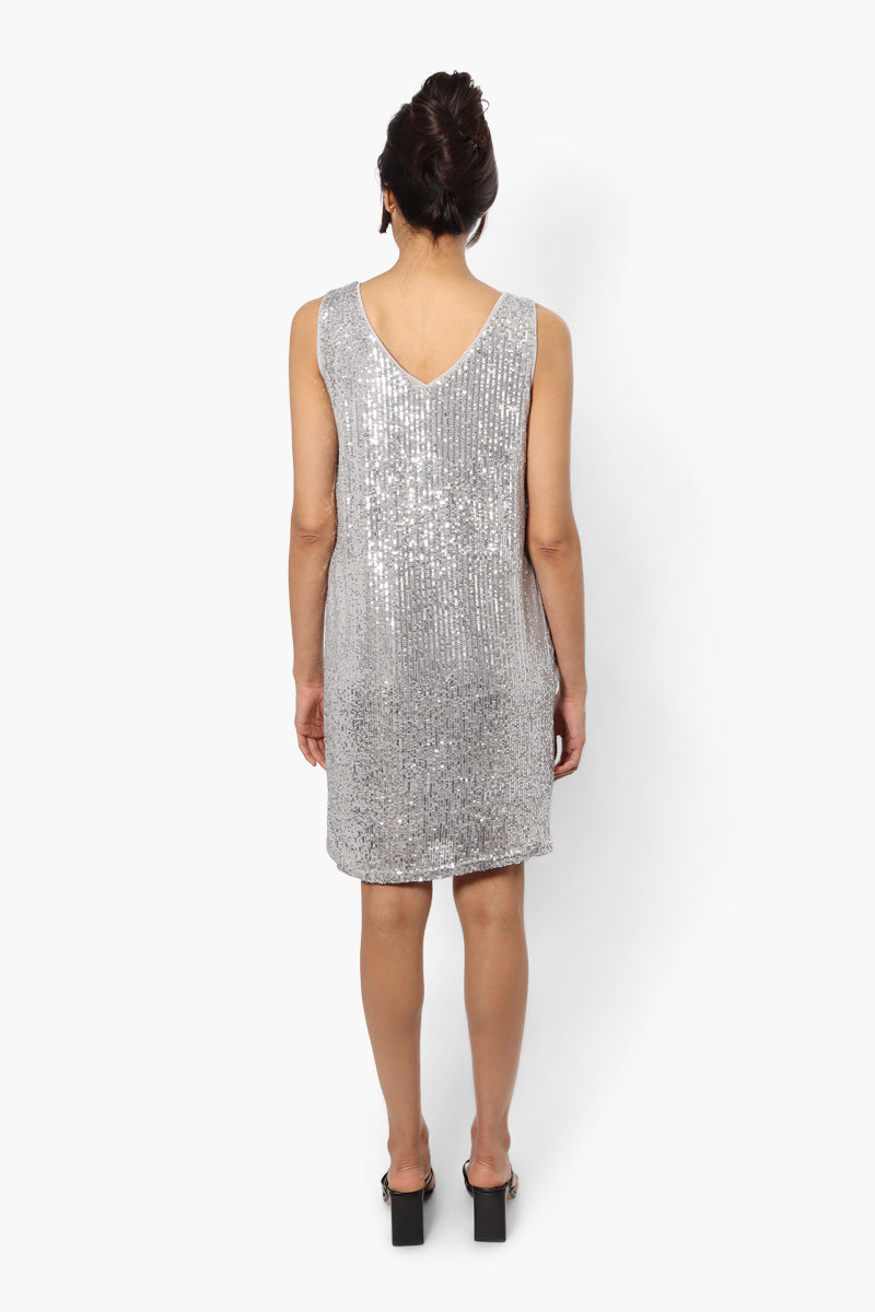 Limite Sleeveless Sequin Cocktail Dress - Grey - Womens Day Dresses - Fairweather