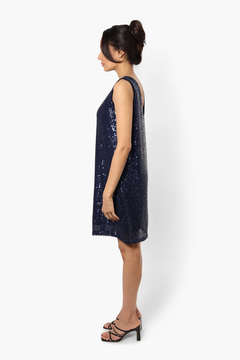 Limite Sleeveless Sequin Cocktail Dress - Navy - Womens Day Dresses - Fairweather