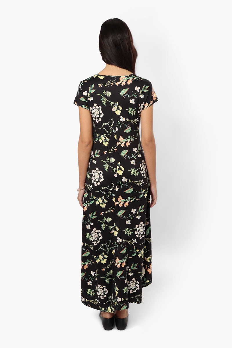 International INC Company Floral High Low Maxi Dress - Black - Womens Maxi Dresses - Fairweather