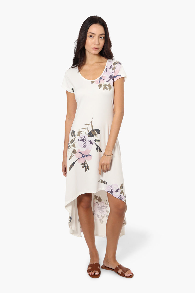 International INC Company Floral High Low Maxi Dress - White - Womens Maxi Dresses - Fairweather