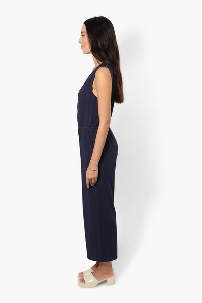 International INC Company Ribbed Front Zip Jumpsuit - Navy - Womens Jumpsuits & Rompers - Fairweather