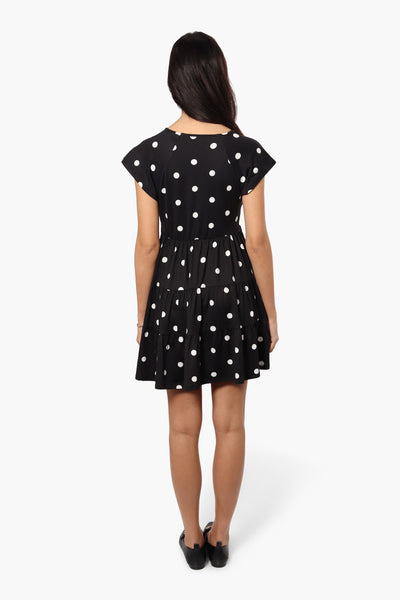 International INC Company Tiered Polka Dot Day Dress - Black - Womens Day Dresses - Fairweather