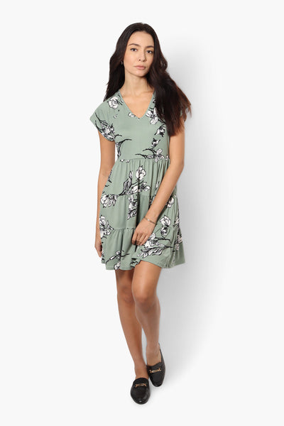 International INC Company Tiered Floral Day Dress - Mint - Womens Day Dresses - Fairweather