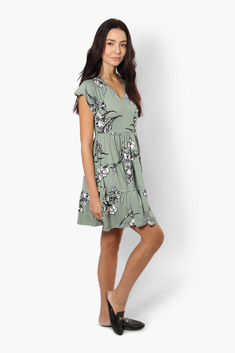International INC Company Tiered Floral Day Dress - Mint - Womens Day Dresses - Fairweather