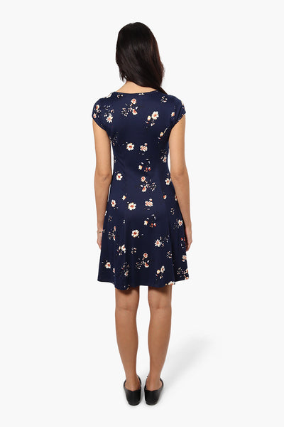 International INC Company Floral Cap Sleeve Day Dress - Navy - Womens Day Dresses - Fairweather
