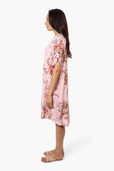 Impress Floral Button Up Day Dress - Pink - Womens Day Dresses - Fairweather