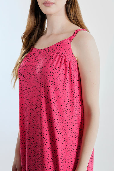 Beechers Brook Patterned Tiered Midi Dress - Pink