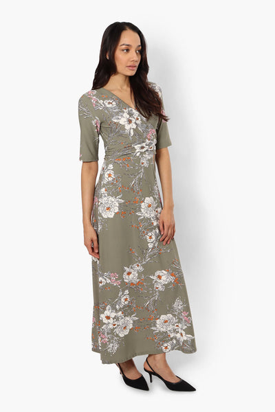 Limite Floral Crossover Maxi Dress - Olive - Womens Maxi Dresses - Fairweather
