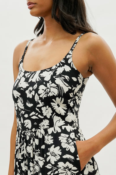 International INC Company Floral Tiered Maxi Dress - Black - Womens Maxi Dresses - Fairweather