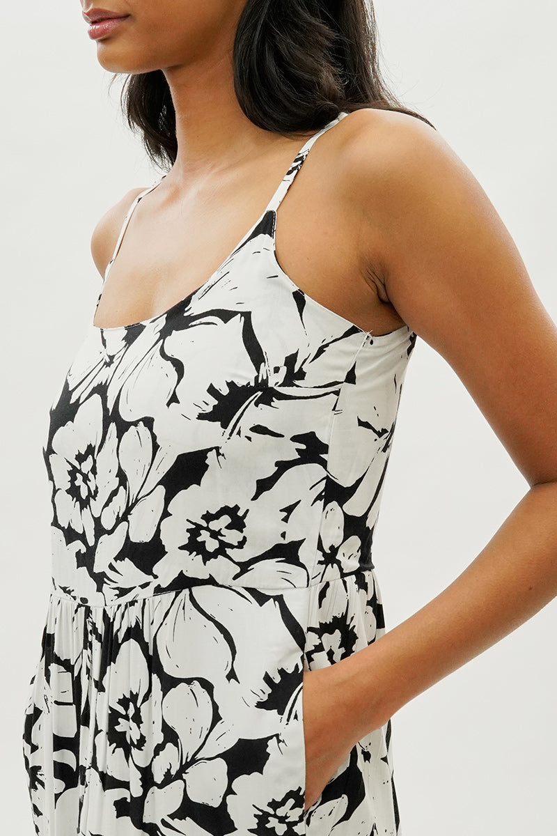 International INC Company Floral Tiered Maxi Dress - Black - Womens Maxi Dresses - Fairweather