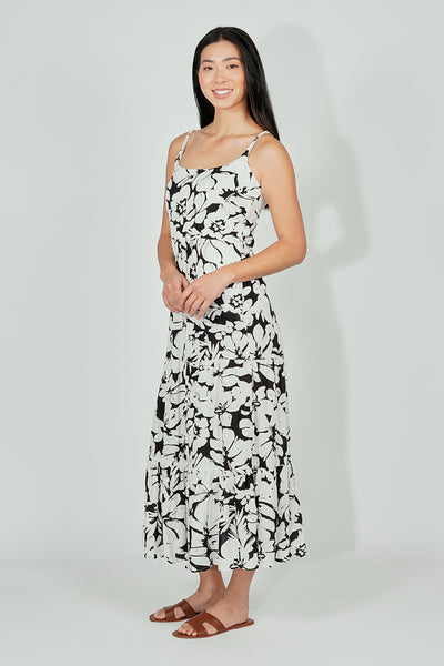International INC Company Floral Tiered Maxi Dress - Black - Womens Maxi Dresses - Fairweather