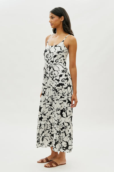 International INC Company Floral Tiered Maxi Dress - Black - Womens Maxi Dresses - Fairweather