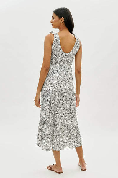 Limite Floral Tiered Shoulder Tie Maxi Dress - White - Womens Maxi Dresses - Fairweather