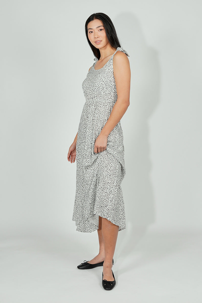 Limite Floral Tiered Shoulder Tie Maxi Dress - White - Womens Maxi Dresses - Fairweather