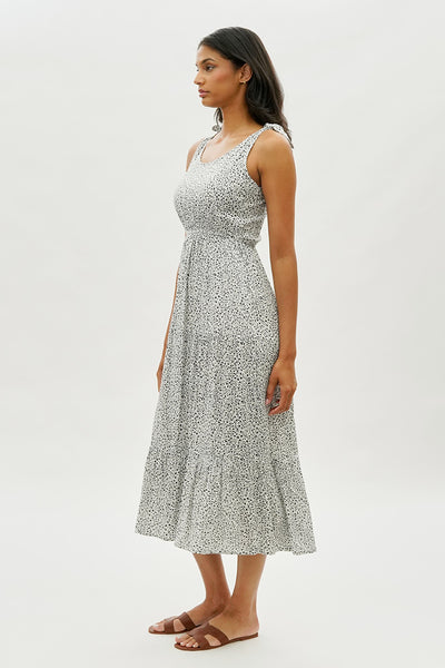 Limite Floral Tiered Shoulder Tie Maxi Dress - White - Womens Maxi Dresses - Fairweather
