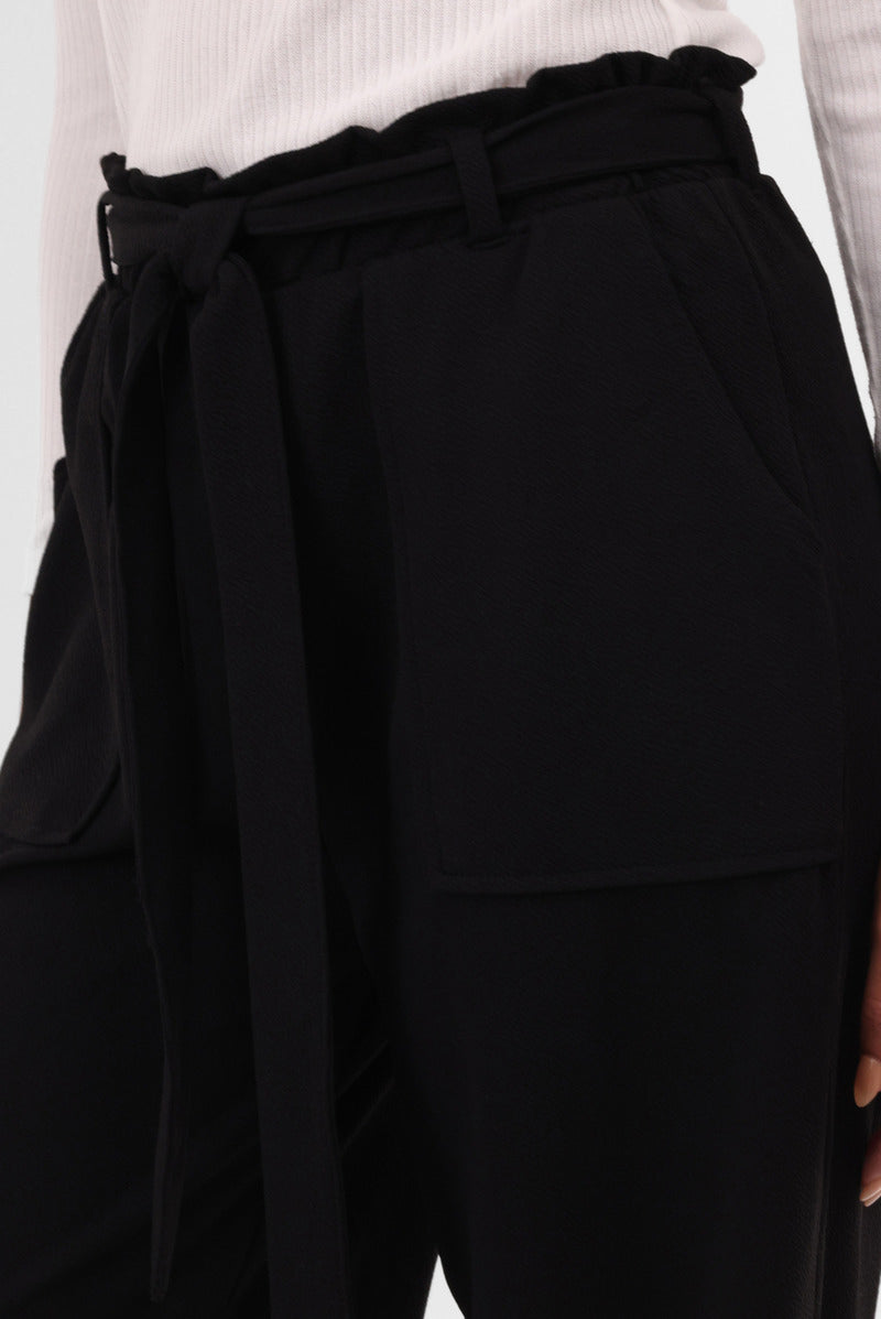 International INC Company Belted Wide Leg Pants - Black - Womens Pants - Fairweather
