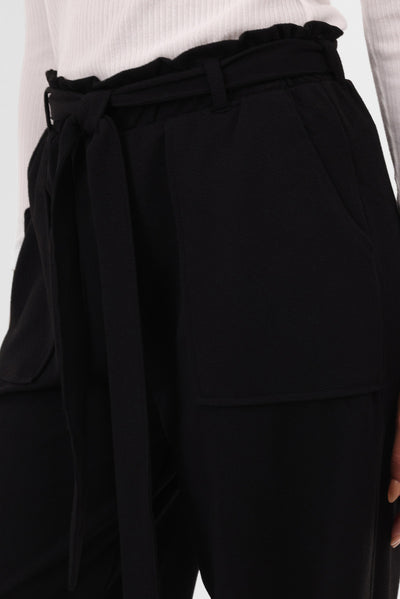 International INC Company Belted Wide Leg Pants - Black - Womens Pants - Fairweather
