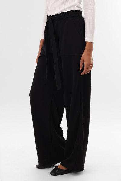 International INC Company Belted Wide Leg Pants - Black - Womens Pants - Fairweather