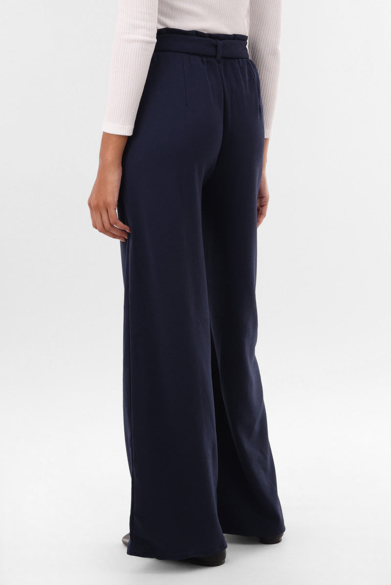 International INC Company Belted Wide Leg Pants - Navy - Womens Pants - Fairweather