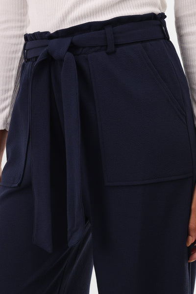 International INC Company Belted Wide Leg Pants - Navy - Womens Pants - Fairweather