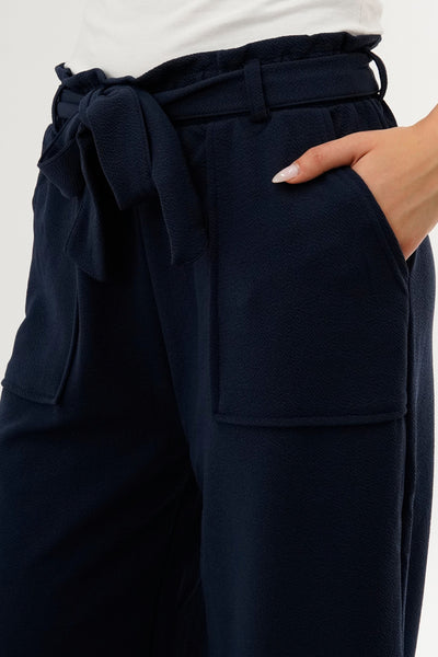 International INC Company Belted Wide Leg Pants - Navy - Womens Pants - Fairweather