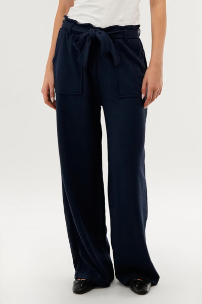 International INC Company Belted Wide Leg Pants - Navy - Womens Pants - Fairweather