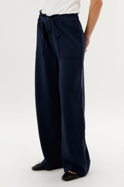 International INC Company Belted Wide Leg Pants - Navy - Womens Pants - Fairweather