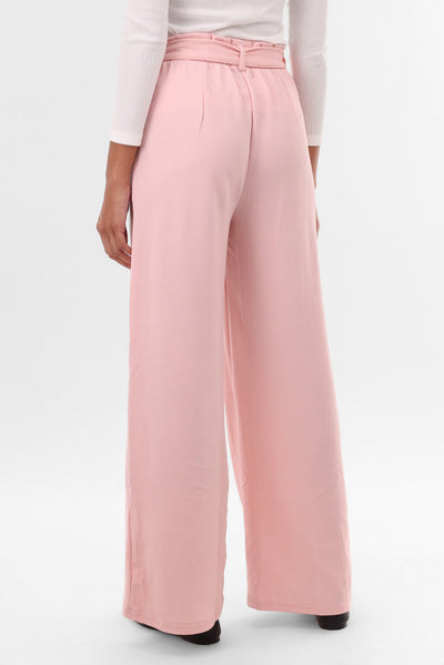 International INC Company Belted Wide Leg Pants - Pink - Womens Pants - Fairweather