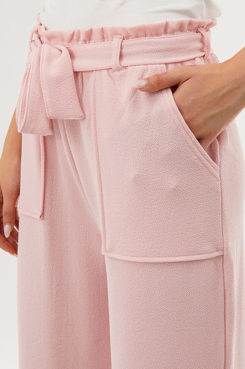 International INC Company Belted Wide Leg Pants - Pink - Womens Pants - Fairweather