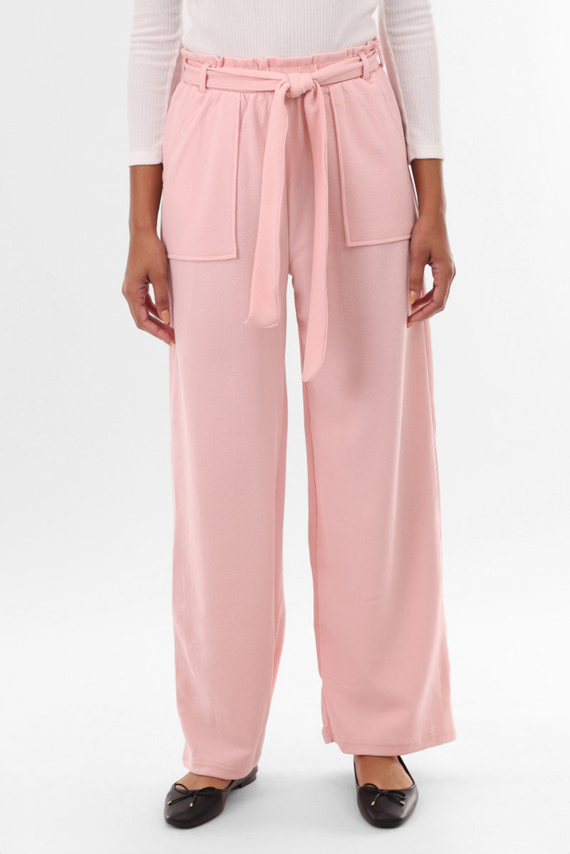 International INC Company Belted Wide Leg Pants - Pink - Womens Pants - Fairweather