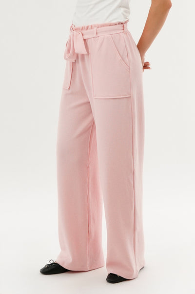International INC Company Belted Wide Leg Pants - Pink - Womens Pants - Fairweather