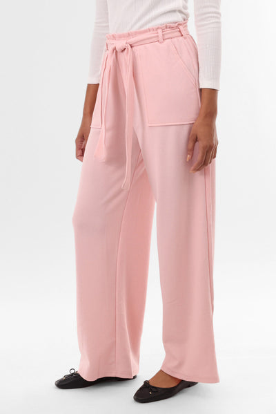 International INC Company Belted Wide Leg Pants - Pink - Womens Pants - Fairweather