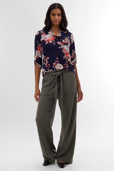 International INC Company Belted Wide Leg Pants - Olive - Womens Pants - Fairweather