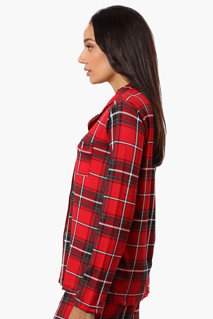 Red plaid pajama shirt hotsell
