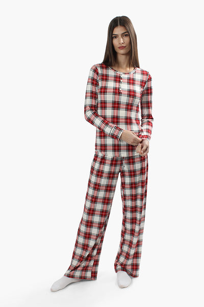 Canada Weather Gear Plaid Print Pajama Top - Red - Womens Pajamas - Fairweather