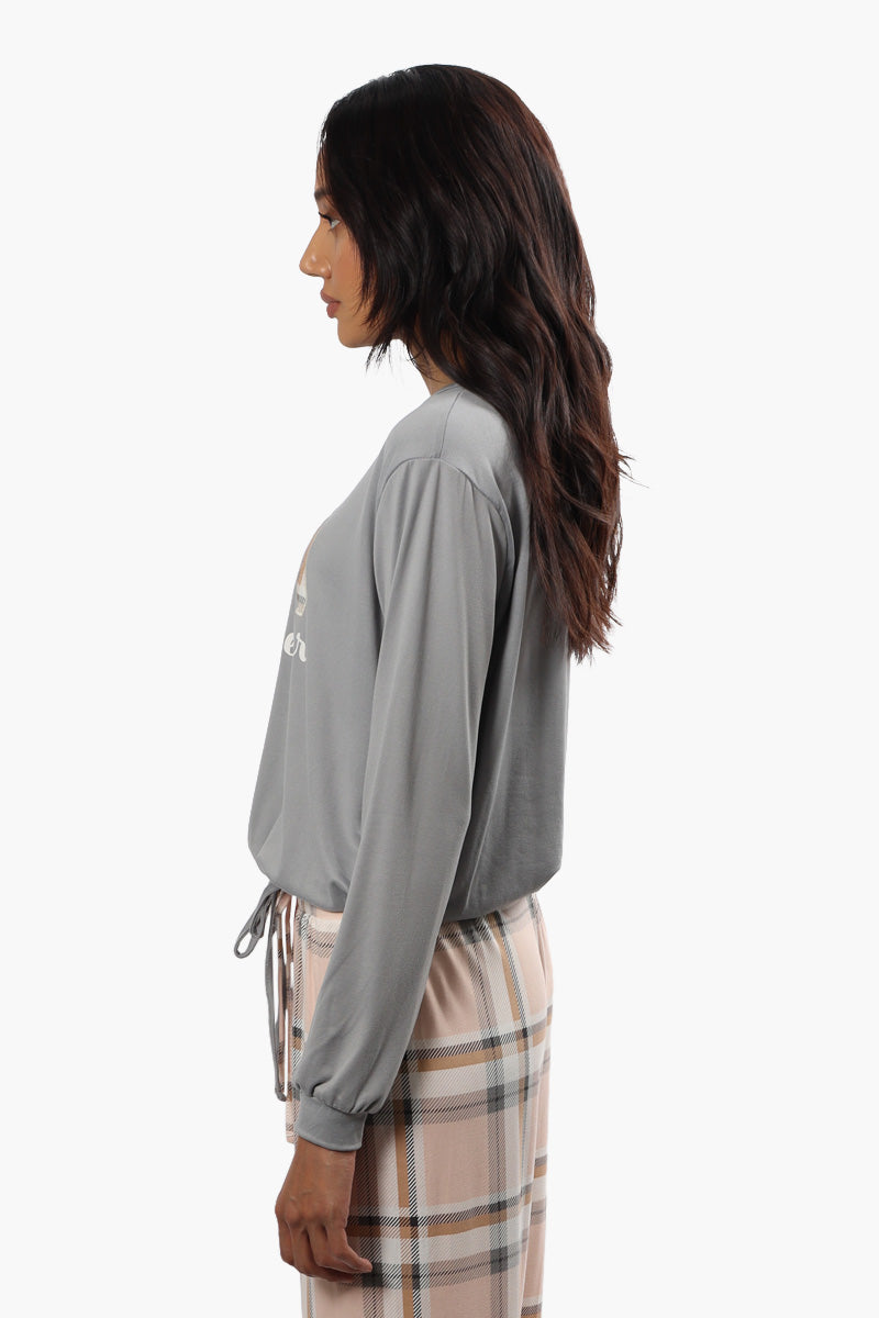 Canada Weather Gear Mama Bear Print Pajama Top - Grey - Womens Pajamas - Fairweather