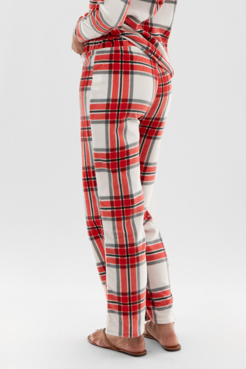 Canada Weather Gear Plaid Wide Leg Pajama Pants - White - Womens Pajamas - Fairweather