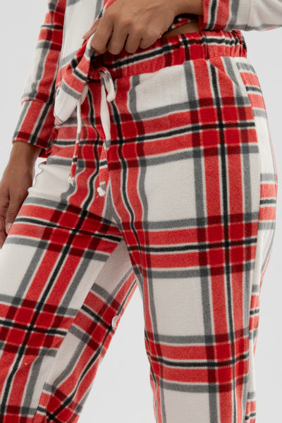 Canada Weather Gear Plaid Wide Leg Pajama Pants - White - Womens Pajamas - Fairweather