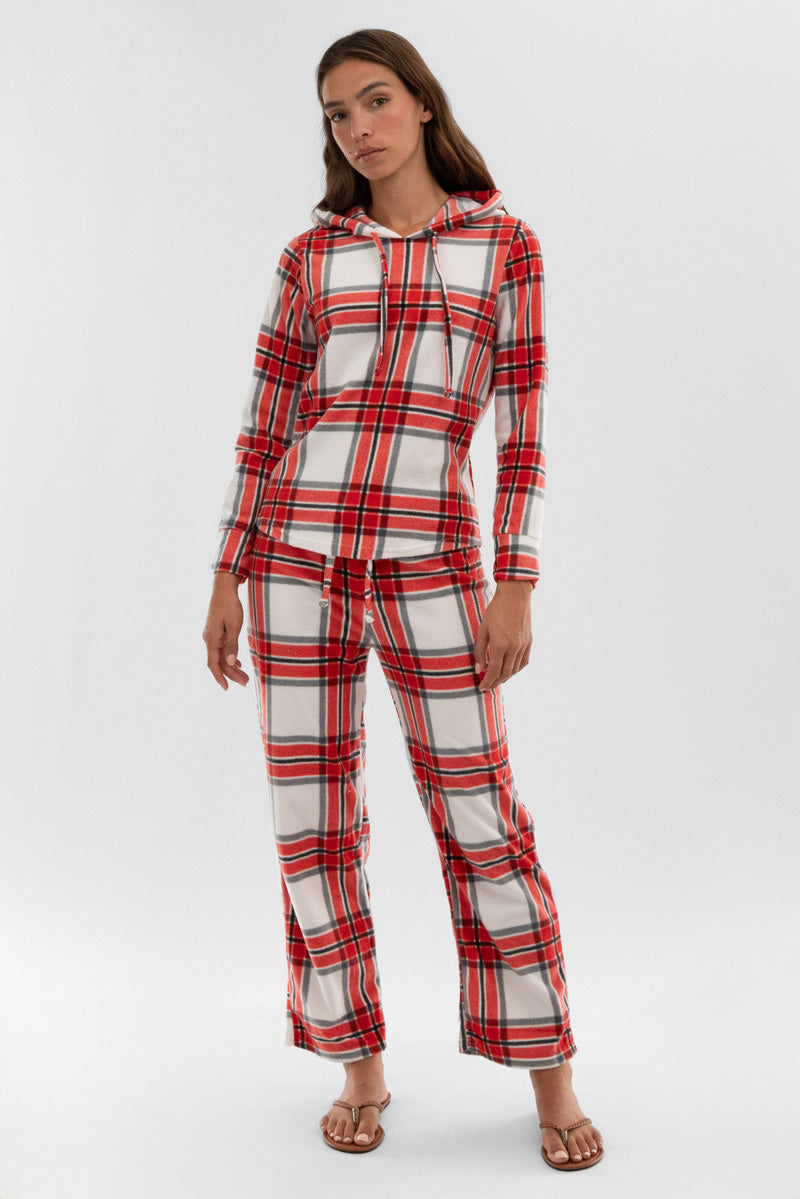 Canada Weather Gear Plaid Wide Leg Pajama Pants - White - Womens Pajamas - Fairweather