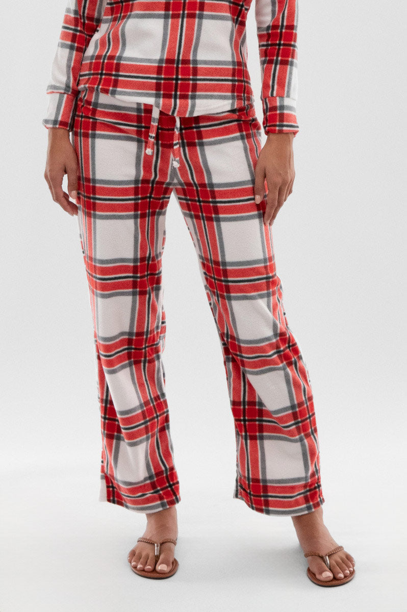 Canada Weather Gear Plaid Wide Leg Pajama Pants - White - Womens Pajamas - Fairweather