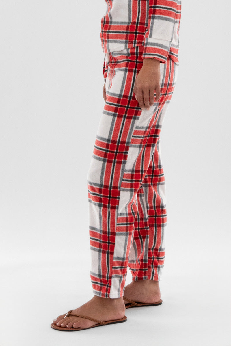 Canada Weather Gear Plaid Wide Leg Pajama Pants - White - Womens Pajamas - Fairweather