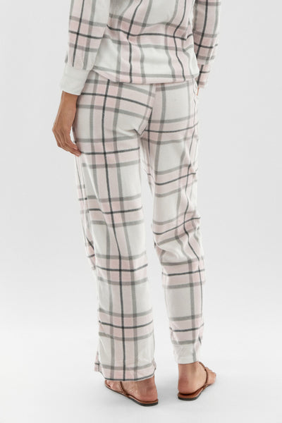 Canada Weather Gear Plaid Wide Leg Pajama Pants - Blush - Womens Pajamas - Fairweather