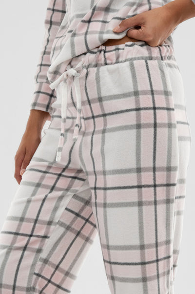 Canada Weather Gear Plaid Wide Leg Pajama Pants - Blush - Womens Pajamas - Fairweather