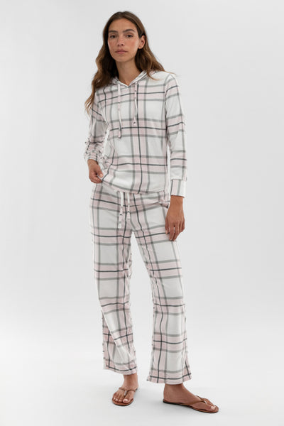 Canada Weather Gear Plaid Wide Leg Pajama Pants - Blush - Womens Pajamas - Fairweather