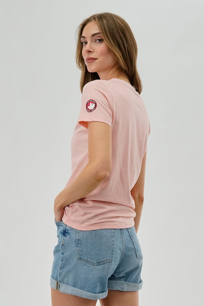 Canada Weather Gear Chest Logo Print Tee - Pink - Womens Tees & Tank Tops - Fairweather