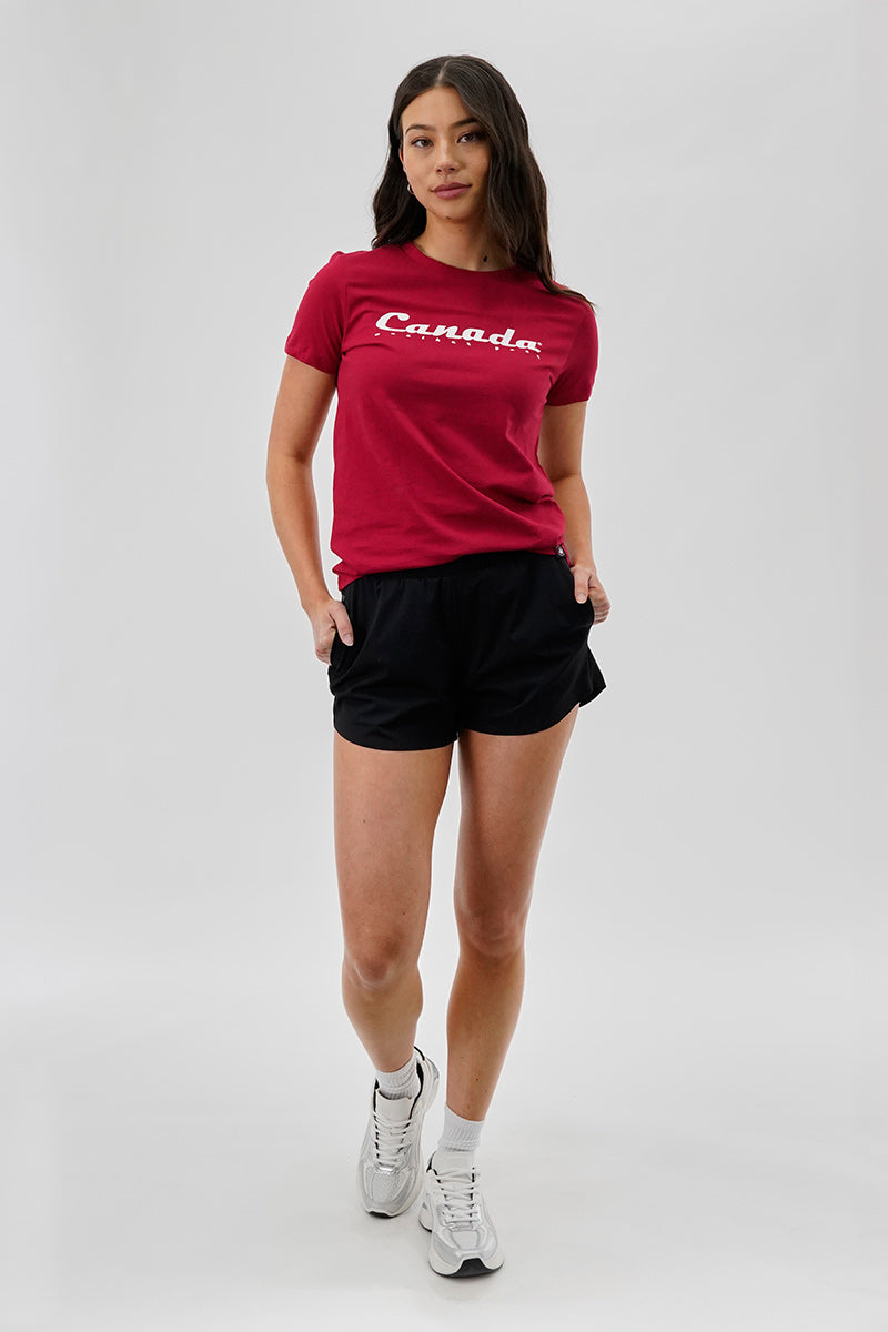Canada Weather Gear Chest Logo Print Tee - Red - Womens Tees & Tank Tops - Fairweather