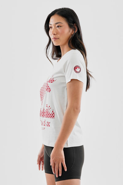 Canada Weather Gear Moose Print V-Neck Tee - White - Womens Tees & Tank Tops - Fairweather