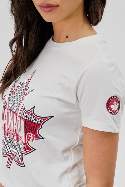 Canada Weather Gear Maple Leaf Print Tee - White - Womens Tees & Tank Tops - Fairweather
