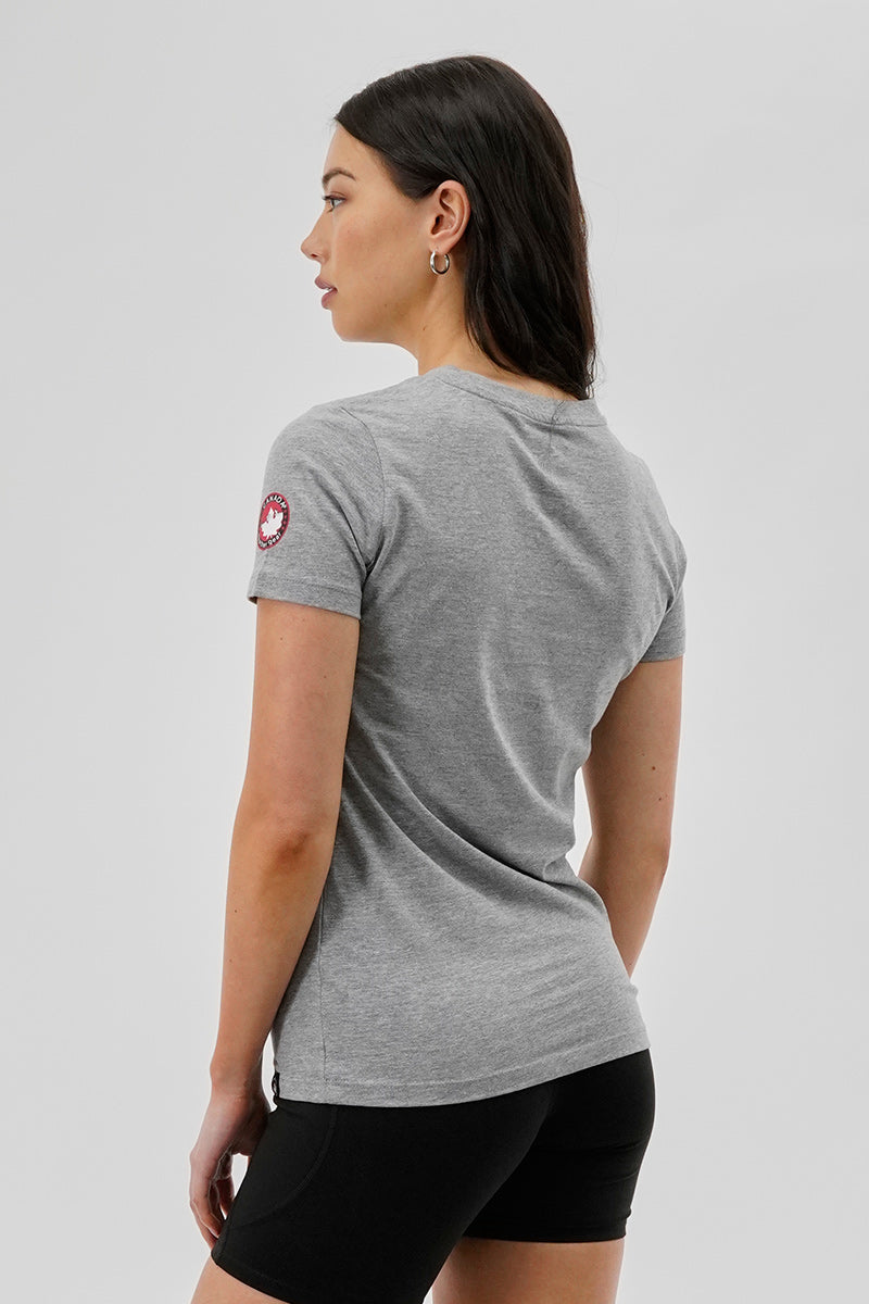 Canada Weather Gear Heart Mountain Print Tee - Grey - Womens Tees & Tank Tops - Fairweather