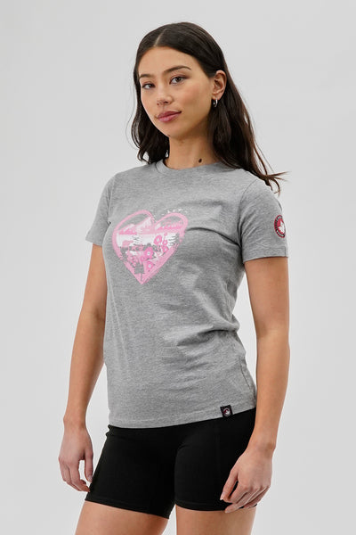 Canada Weather Gear Heart Mountain Print Tee - Grey - Womens Tees & Tank Tops - Fairweather